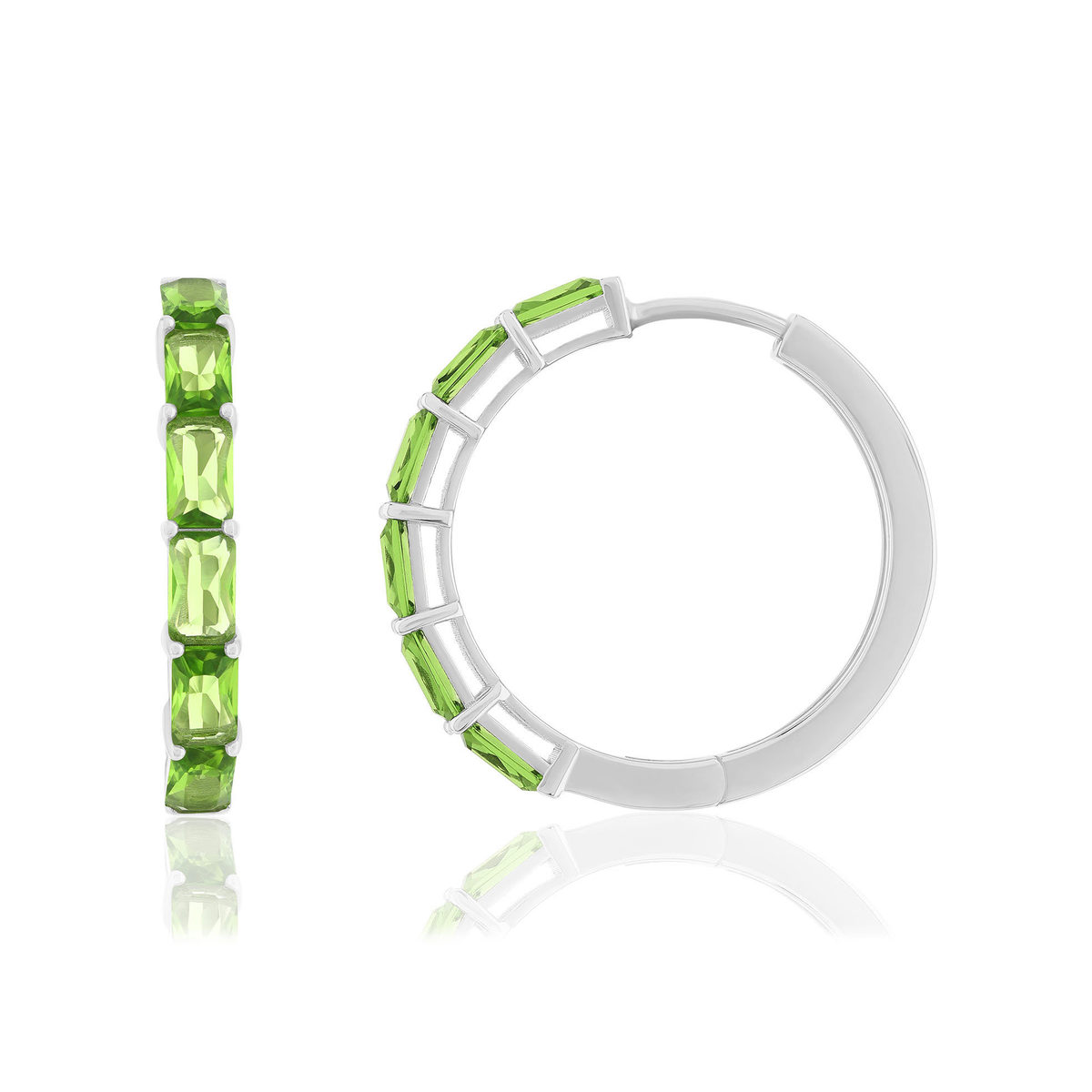 Créoles argent 925 cristal vert