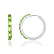 Créoles argent 925 cristal vert
