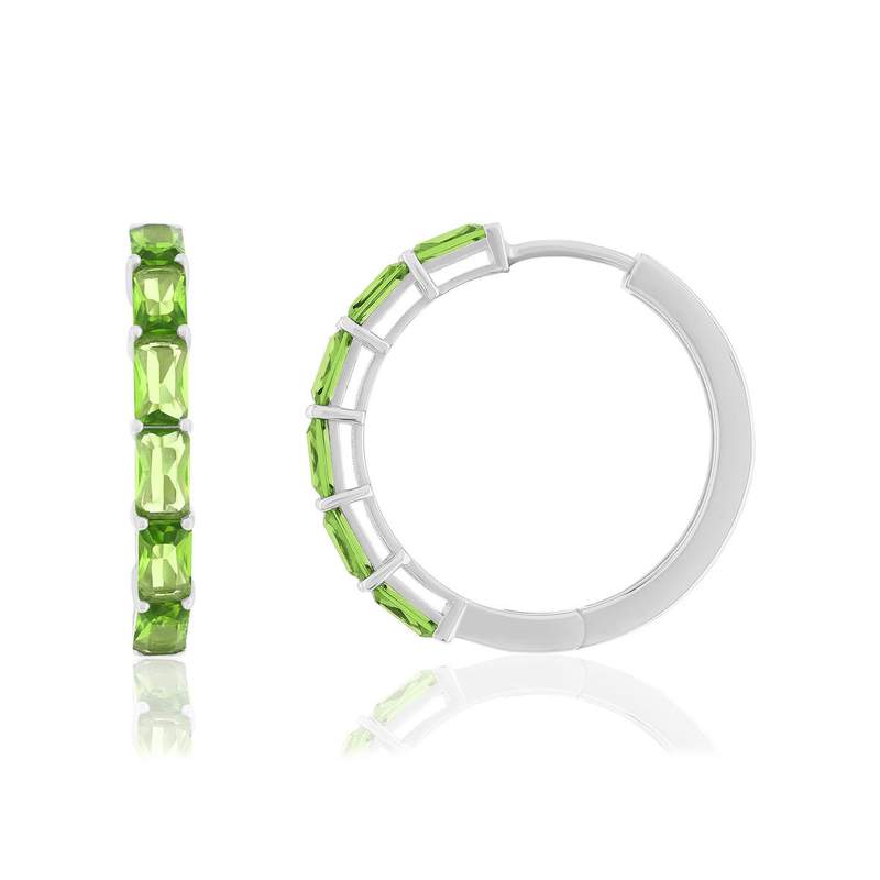 Créoles argent 925 cristal vert - vue 1
