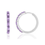 Créoles argent 925 zirconias violets - vue 1