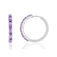 Créoles argent 925 zirconias violets