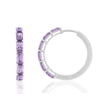 Créoles argent 925 zirconias violets