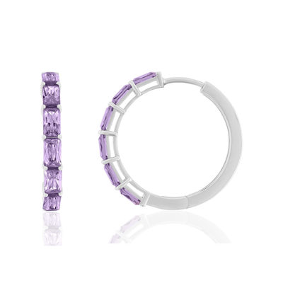 Créoles argent 925 zirconias violets