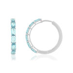 Créoles argent 925 cristal bleu - vue 1