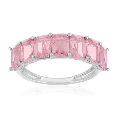 Bague argent 925 zirconias roses