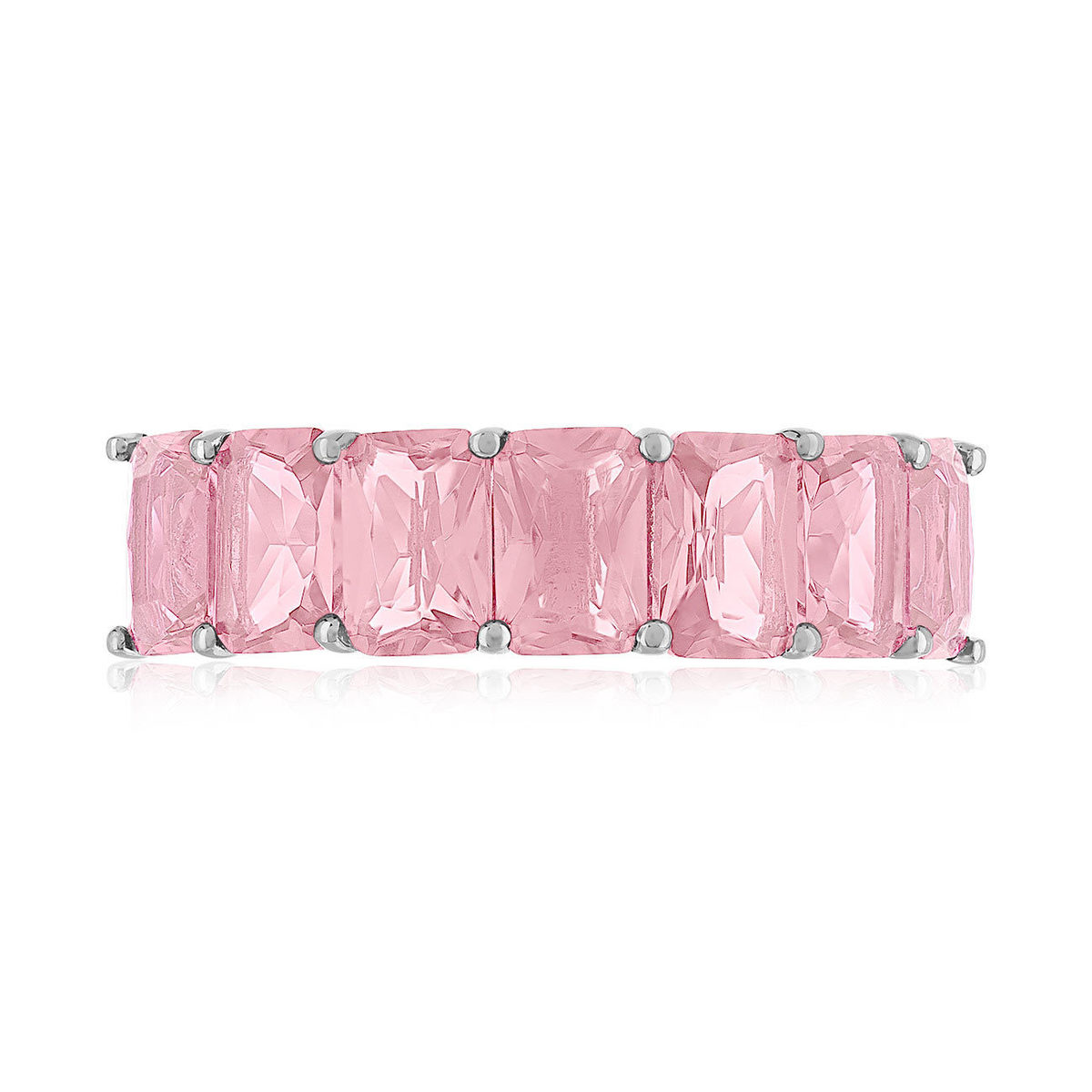 Bague argent 925 zirconias roses - vue 3