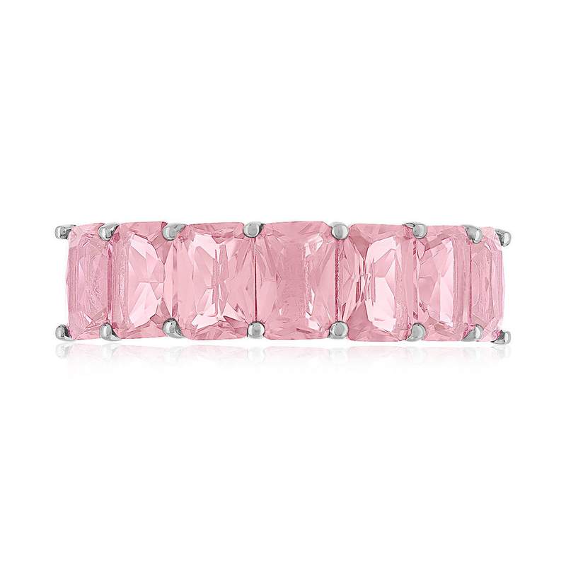 Bague argent 925 zirconias roses - vue 3