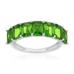 Ring van 925 zilver met groene kristallen - afbeelding 1