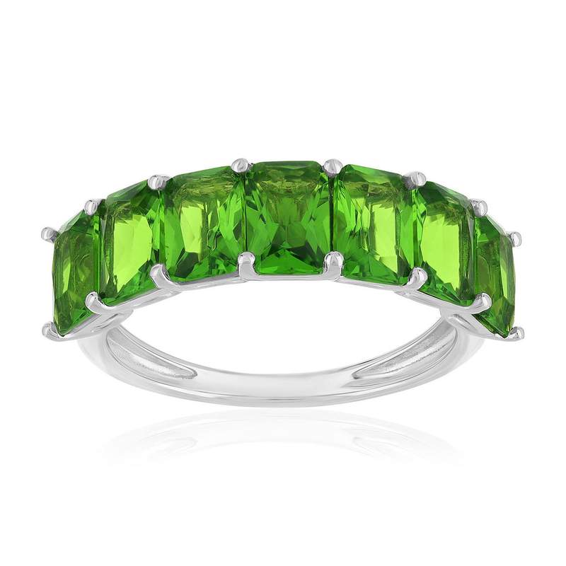Bague argent 925 cristal vert - vue 1