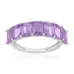 Bague argent 925 zirconias violets - vue 1