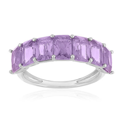 Bague argent 925 zirconias violets