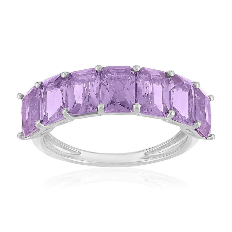 Ring van 925 zilver met paarse zirkonia's - afbeelding 1