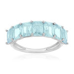 925 sterling silver ring with blue crystal - view 1