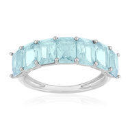 Bague argent 925 cristal bleu