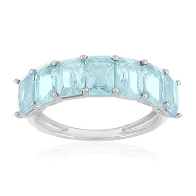 Ring van 925 zilver met blauw kristal