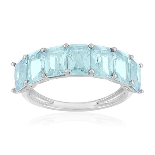 Bague argent 925 cristal bleu
