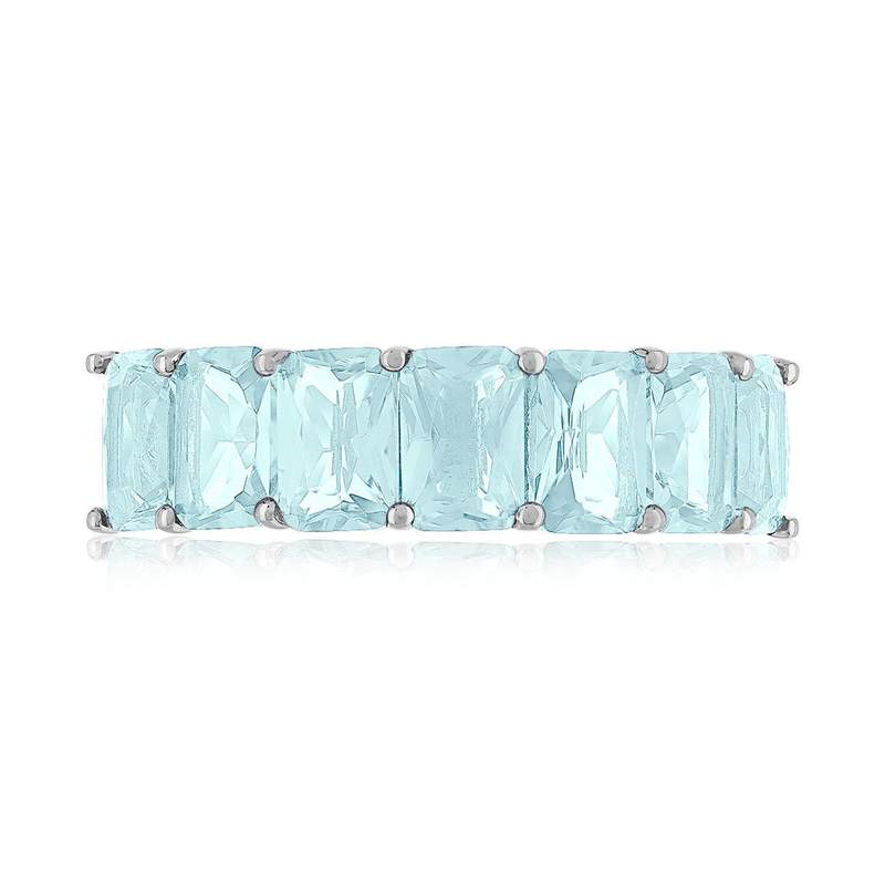 Bague argent 925 cristal bleu - vue 3
