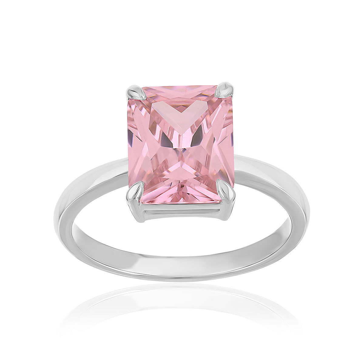 Bague argent 925 zirconia rose