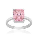 Bague argent 925 zirconia rose - vue 1