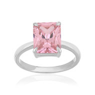 Bague argent 925 zirconia rose