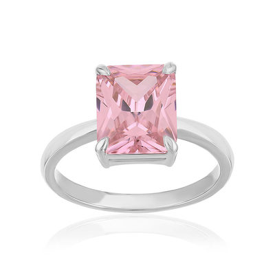 Bague argent 925 zirconia rose