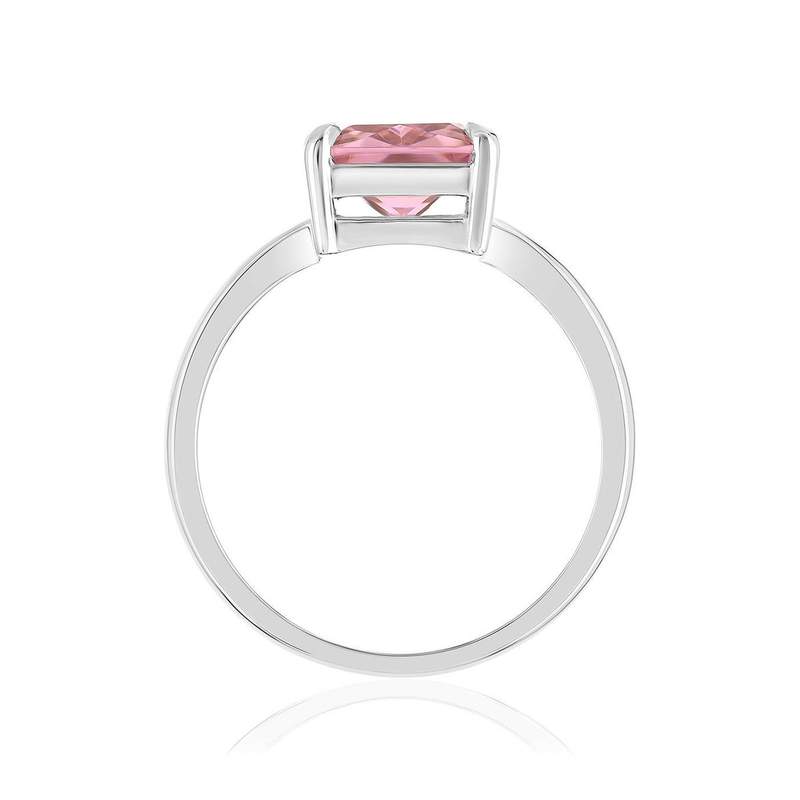 Bague argent 925 zirconia rose - vue 2