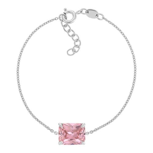 925 sterling silver bracelet with pink zirconia