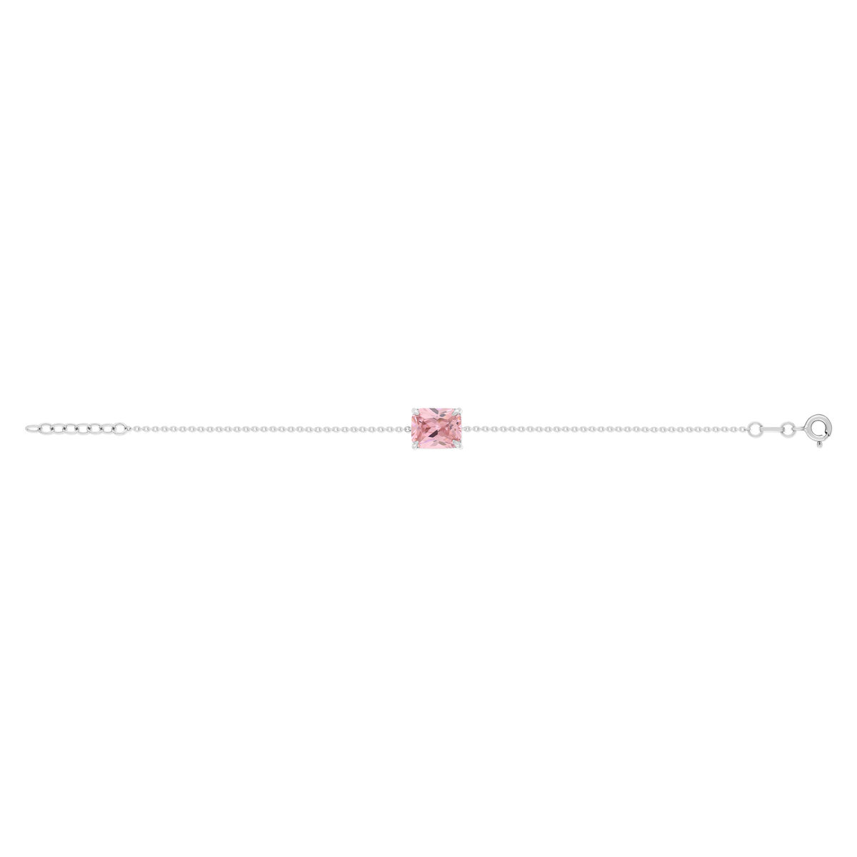 Bracelet argent 925 zirconia rose - vue 2