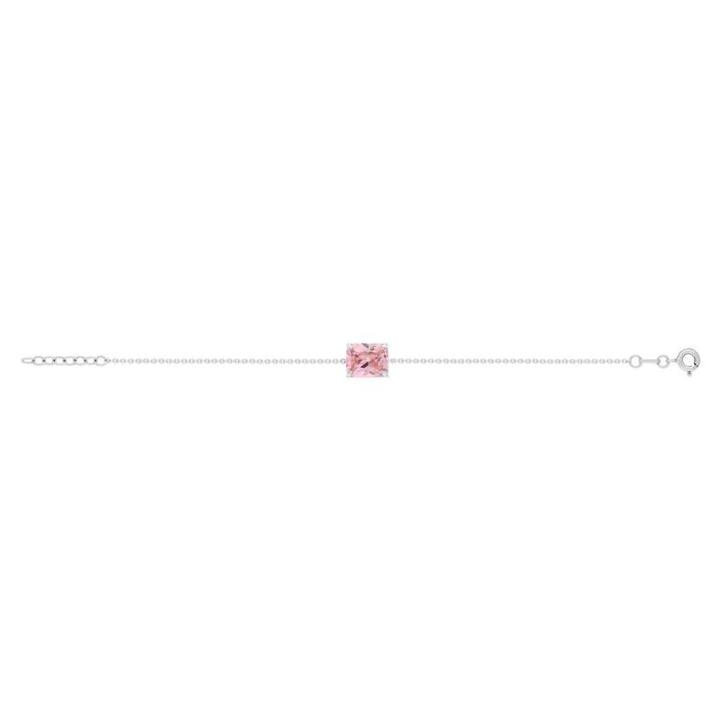 Bracelet argent 925 zirconia rose - vue 2