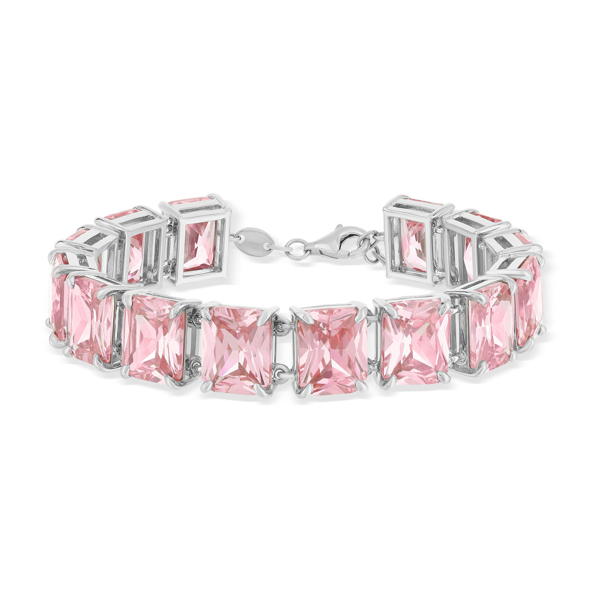 Bracelet argent 925 zirconias roses