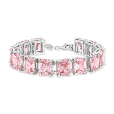 Bracelet argent 925 zirconias roses