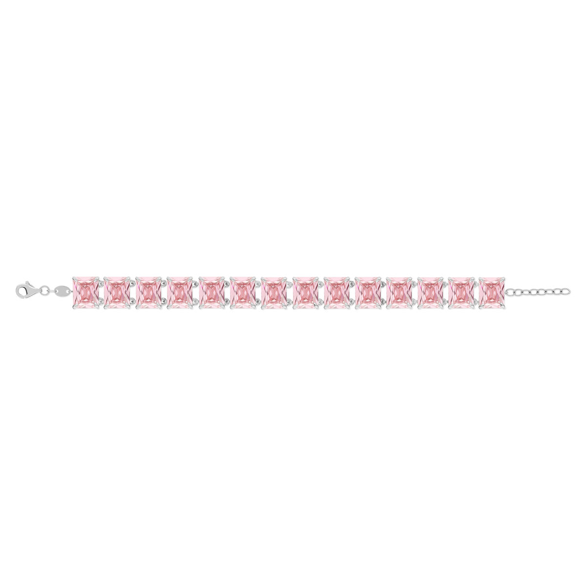 Bracelet argent 925 zirconias roses - vue 2