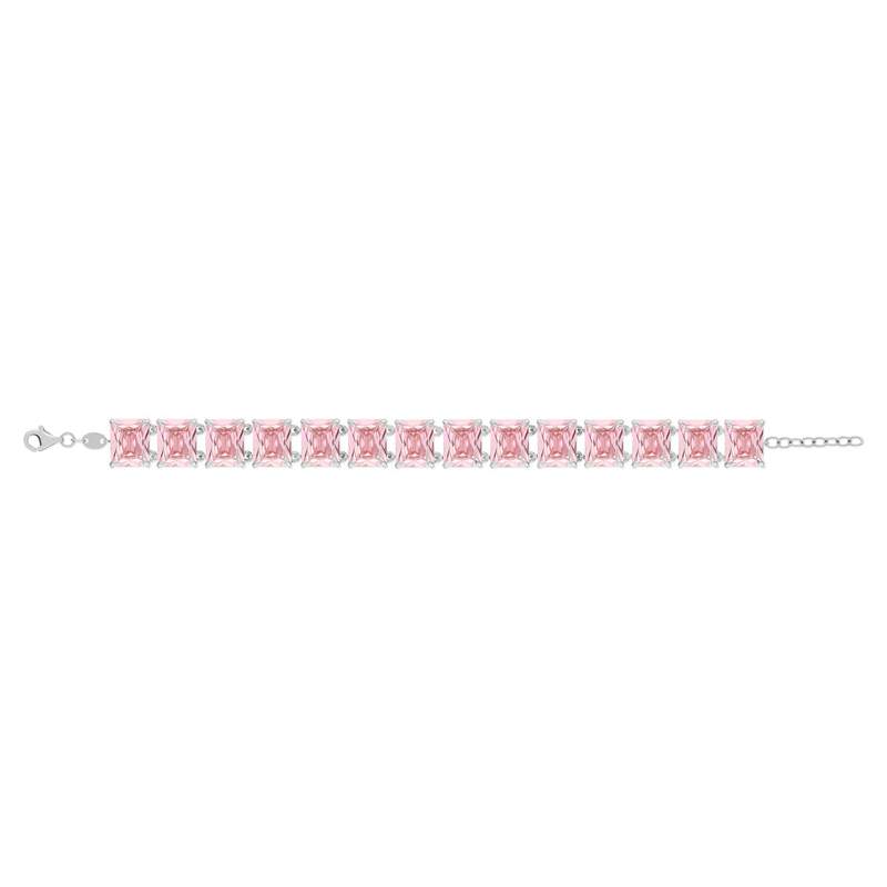Bracelet argent 925 zirconias roses - vue 2
