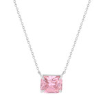 Collier argent 925 zirconia rose 45cm - vue 1