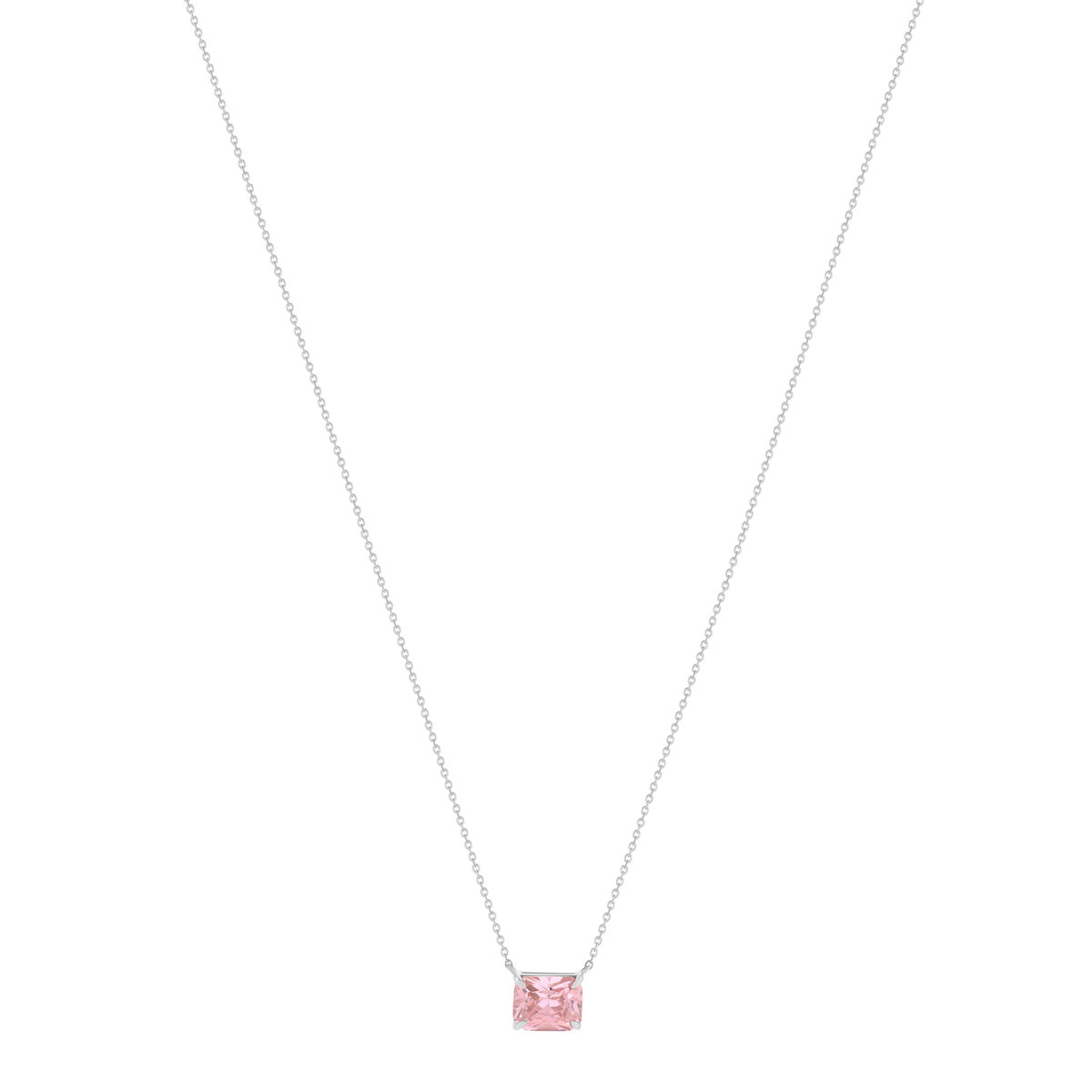 Collier argent 925 zirconia rose 45cm - vue 2