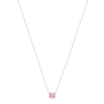 Collier argent 925 zirconia rose 45cm