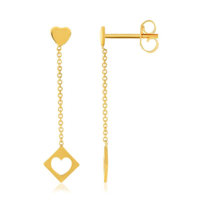 Boucles d'oreilles or 375 jaune - vue 1