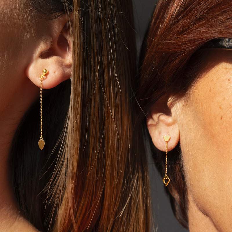 Boucles d'oreille or 375 jaune - vue porté 1