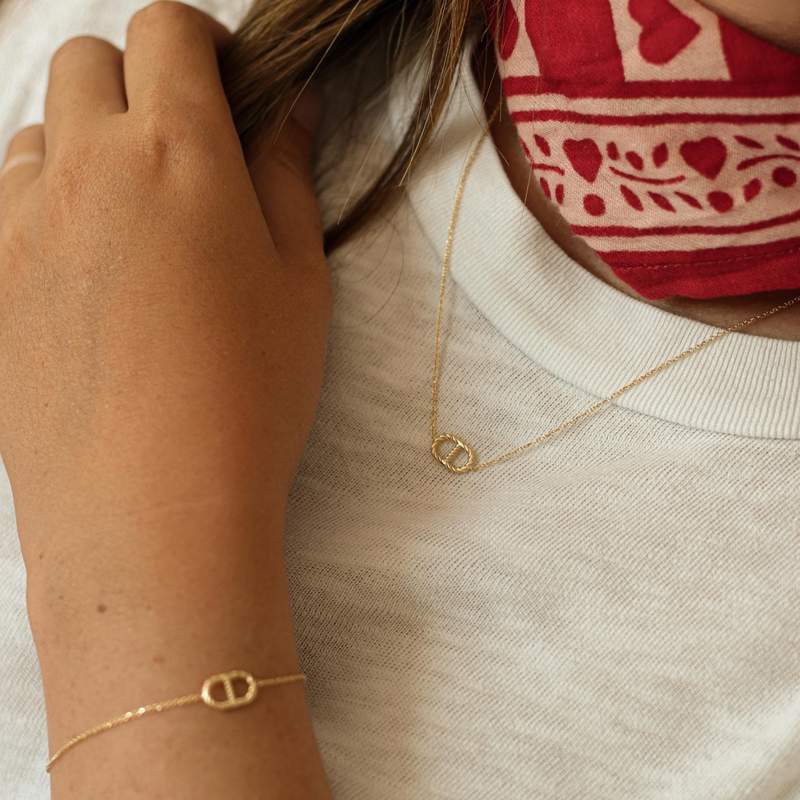 Bracelet or 375 jaune - vue porté 2