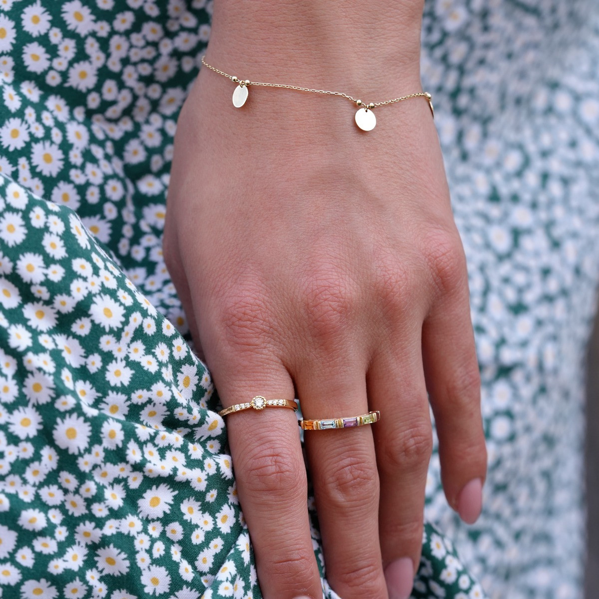Bracelet or 375 jaune - vue porté 1