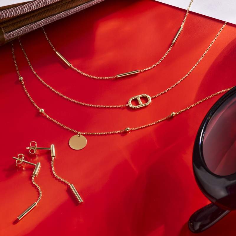 Collier or 375 jaune - vue D1