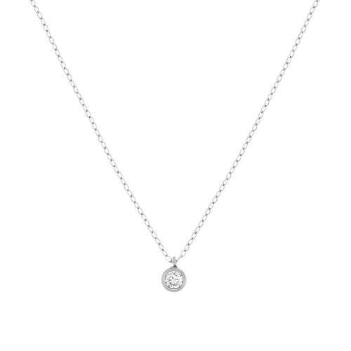 750 white gold necklace with a 0.10-carat brilliant-cut diamond, 42 cm