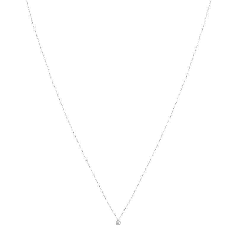 Collier or 750 blanc diamant taille brillant 0.10 ct 42 cm - vue 2