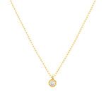 Collier or 750 jaune diamant taille brillant 0.10 ct 42cm - vue 1
