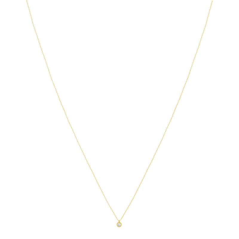 Collier or 750 jaune diamant taille brillant 0.10 ct 42cm - vue 2