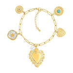 Bracelet acier doré nacre - vue 1