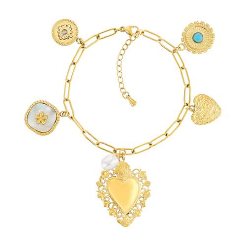 Bracelet acier doré nacre
