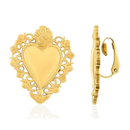 Gold-plated steel earrings
