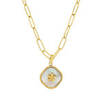 Collier acier doré nacre 45cm - vue 1