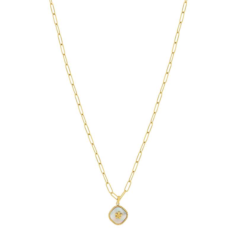 Collier acier doré nacre 45cm - vue 2